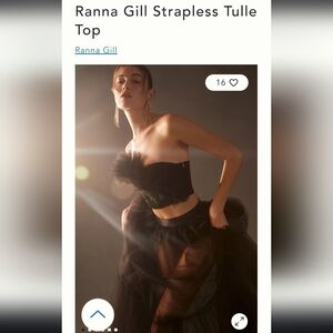 NWT Anthropologie Ranna Gill Strapless Tulle Top Sz S
